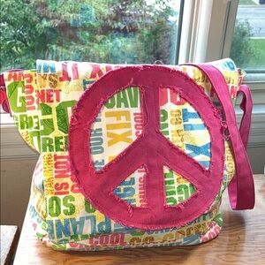 Colorful Peace Sign Tote Bag‎
